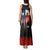 Texas Flag Fishing Tank Maxi Dress with Silhouette Fisherman and Rustic Lake Scene in Red White Blue - Wonder Print Shop
