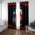 Texas Flag Fishing Window Curtain with Silhouette Fisherman and Rustic Lake Scene in Red White Blue - Wonder Print Shop