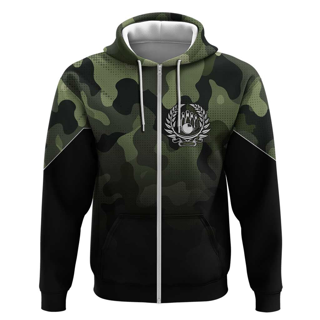Camouflage Bowling Hoodie with Grunge American Flag and Pin Emblem in Military Green - Wonder Print Shop