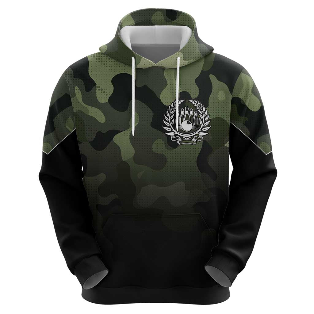 Camouflage Bowling Hoodie with Grunge American Flag and Pin Emblem in Military Green - Wonder Print Shop