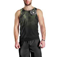Camouflage Bowling Men Tank Top with Grunge American Flag and Pin Emblem in Military Green - Wonder Print Shop