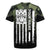 Camouflage Bowling Rugby Jersey with Grunge American Flag and Pin Emblem in Military Green - Wonder Print Shop