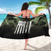Camouflage Bowling Sarong with Grunge American Flag and Pin Emblem in Military Green - Wonder Print Shop