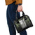 Camouflage Bowling Shoulder Handbag with Grunge American Flag and Pin Emblem in Military Green - Wonder Print Shop