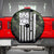 Camouflage Bowling Spare Tire Cover with Grunge American Flag and Pin Emblem in Military Green - Wonder Print Shop