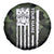Camouflage Bowling Spare Tire Cover with Grunge American Flag and Pin Emblem in Military Green - Wonder Print Shop