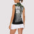 Camouflage Bowling Women Sleeveless Polo Shirt with Grunge American Flag and Pin Emblem in Military Green - Wonder Print Shop