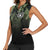 Camouflage Bowling Women Sleeveless Polo Shirt with Grunge American Flag and Pin Emblem in Military Green - Wonder Print Shop