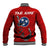 Tennessee Flag Fishing Baseball Jacket with Ripped Hook Graphic and Triple Star Symbol in Red and Blue - Wonder Print Shop