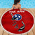 Tennessee Flag Fishing Beach Blanket with Ripped Hook Graphic and Triple Star Symbol in Red and Blue - Wonder Print Shop