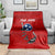 Tennessee Flag Fishing Blanket with Ripped Hook Graphic and Triple Star Symbol in Red and Blue - Wonder Print Shop