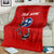 Tennessee Flag Fishing Blanket with Ripped Hook Graphic and Triple Star Symbol in Red and Blue - Wonder Print Shop