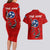 Tennessee Flag Fishing Couples Matching Long Sleeve Bodycon Dress and Hawaiian Shirt with Ripped Hook Graphic and Triple Star Symbol in Red and Blue - Wonder Print Shop