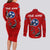 Tennessee Flag Fishing Couples Matching Long Sleeve Bodycon Dress and Long Sleeve Button Shirt with Ripped Hook Graphic and Triple Star Symbol in Red and Blue - Wonder Print Shop