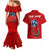 Tennessee Flag Fishing Couples Matching Mermaid Dress and Hawaiian Shirt with Ripped Hook Graphic and Triple Star Symbol in Red and Blue - Wonder Print Shop