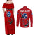 Tennessee Flag Fishing Couples Matching Off Shoulder Maxi Dress and Long Sleeve Button Shirt with Ripped Hook Graphic and Triple Star Symbol in Red and Blue - Wonder Print Shop