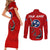 Tennessee Flag Fishing Couples Matching Short Sleeve Bodycon Dress and Long Sleeve Button Shirt with Ripped Hook Graphic and Triple Star Symbol in Red and Blue - Wonder Print Shop
