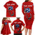 Tennessee Flag Fishing Family Matching Long Sleeve Bodycon Dress and Hawaiian Shirt with Ripped Hook Graphic and Triple Star Symbol in Red and Blue - Wonder Print Shop