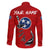 Tennessee Flag Fishing Family Matching Long Sleeve Bodycon Dress and Hawaiian Shirt with Ripped Hook Graphic and Triple Star Symbol in Red and Blue - Wonder Print Shop