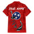 Tennessee Flag Fishing Family Matching Short Sleeve Bodycon Dress and Hawaiian Shirt with Ripped Hook Graphic and Triple Star Symbol in Red and Blue - Wonder Print Shop