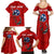 Tennessee Flag Fishing Family Matching Summer Maxi Dress and Hawaiian Shirt with Ripped Hook Graphic and Triple Star Symbol in Red and Blue - Wonder Print Shop