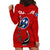 Tennessee Flag Fishing Hoodie Dress with Ripped Hook Graphic and Triple Star Symbol in Red and Blue - Wonder Print Shop