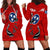 Tennessee Flag Fishing Hoodie Dress with Ripped Hook Graphic and Triple Star Symbol in Red and Blue - Wonder Print Shop