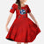 Tennessee Flag Fishing Kid Short Sleeve Dress with Ripped Hook Graphic and Triple Star Symbol in Red and Blue - Wonder Print Shop
