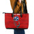 Tennessee Flag Fishing Leather Tote Bag with Ripped Hook Graphic and Triple Star Symbol in Red and Blue - Wonder Print Shop