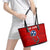 Tennessee Flag Fishing Leather Tote Bag with Ripped Hook Graphic and Triple Star Symbol in Red and Blue - Wonder Print Shop