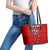 Tennessee Flag Fishing Leather Tote Bag with Ripped Hook Graphic and Triple Star Symbol in Red and Blue - Wonder Print Shop