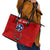 Tennessee Flag Fishing Leather Tote Bag with Ripped Hook Graphic and Triple Star Symbol in Red and Blue - Wonder Print Shop