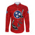 Tennessee Flag Fishing Long Sleeve Button Shirt with Ripped Hook Graphic and Triple Star Symbol in Red and Blue - Wonder Print Shop