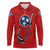 Tennessee Flag Fishing Long Sleeve Polo Shirt with Ripped Hook Graphic and Triple Star Symbol in Red and Blue - Wonder Print Shop