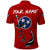 Tennessee Flag Fishing Polo Shirt with Ripped Hook Graphic and Triple Star Symbol in Red and Blue - Wonder Print Shop