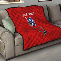 Tennessee Flag Fishing Quilt with Ripped Hook Graphic and Triple Star Symbol in Red and Blue - Wonder Print Shop