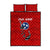 Tennessee Flag Fishing Quilt Bed Set with Ripped Hook Graphic and Triple Star Symbol in Red and Blue - Wonder Print Shop