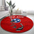 Tennessee Flag Fishing Round Carpet with Ripped Hook Graphic and Triple Star Symbol in Red and Blue - Wonder Print Shop