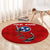Tennessee Flag Fishing Round Carpet with Ripped Hook Graphic and Triple Star Symbol in Red and Blue - Wonder Print Shop