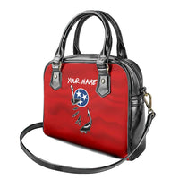 Tennessee Flag Fishing Shoulder Handbag with Ripped Hook Graphic and Triple Star Symbol in Red and Blue - Wonder Print Shop