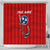 Tennessee Flag Fishing Shower Curtain with Ripped Hook Graphic and Triple Star Symbol in Red and Blue - Wonder Print Shop