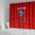 Tennessee Flag Fishing Shower Curtain with Ripped Hook Graphic and Triple Star Symbol in Red and Blue - Wonder Print Shop