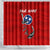 Tennessee Flag Fishing Shower Curtain with Ripped Hook Graphic and Triple Star Symbol in Red and Blue - Wonder Print Shop