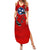 Tennessee Flag Fishing Summer Maxi Dress with Ripped Hook Graphic and Triple Star Symbol in Red and Blue - Wonder Print Shop