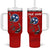 Tennessee Flag Fishing Tumbler With Handle with Ripped Hook Graphic and Triple Star Symbol in Red and Blue - Wonder Print Shop