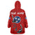 Tennessee Flag Fishing Wearable Blanket Hoodie with Ripped Hook Graphic and Triple Star Symbol in Red and Blue - Wonder Print Shop