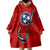 Tennessee Flag Fishing Wearable Blanket Hoodie with Ripped Hook Graphic and Triple Star Symbol in Red and Blue - Wonder Print Shop