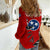 Tennessee Flag Fishing Women Casual Shirt with Ripped Hook Graphic and Triple Star Symbol in Red and Blue - Wonder Print Shop