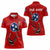 Tennessee Flag Fishing Women Polo Shirt with Ripped Hook Graphic and Triple Star Symbol in Red and Blue - Wonder Print Shop