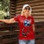 Tennessee Flag Fishing Women Polo Shirt with Ripped Hook Graphic and Triple Star Symbol in Red and Blue - Wonder Print Shop